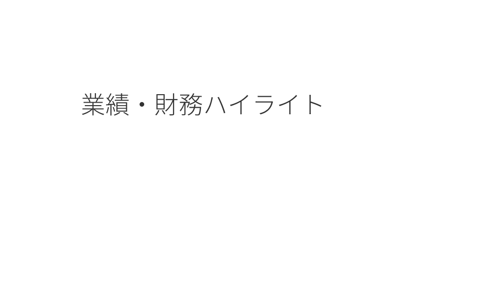 業績・財務ハイライト